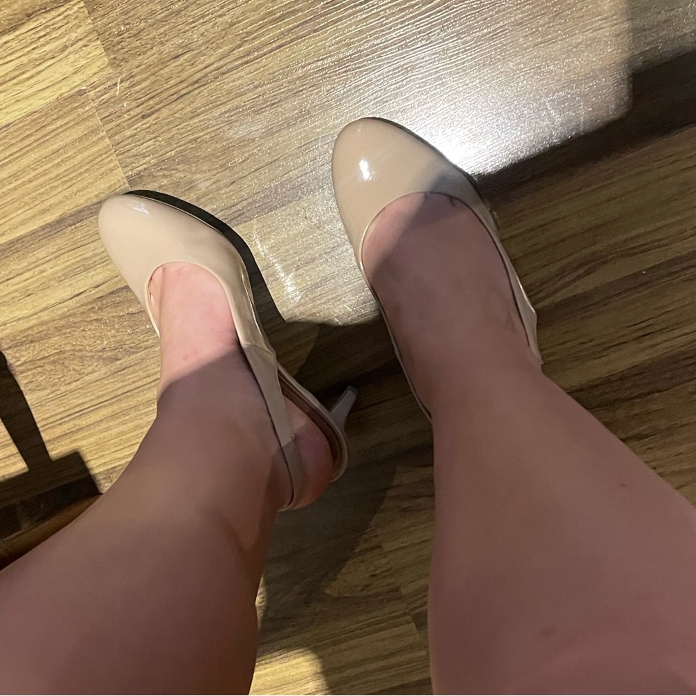 Nude Slingback Comfort Plus Heels (9.5)